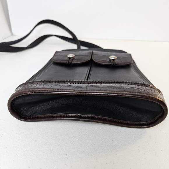 Brighton VTG Small Slim Black Leather Shoulder Bag - Picture 10 of 14